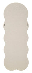 Miroir mural Teddy Tissu bouclé Crème cadre en bois
