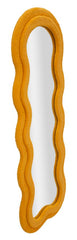 Miroir mural TEDDY Moutarde Bois Tissu bouclé