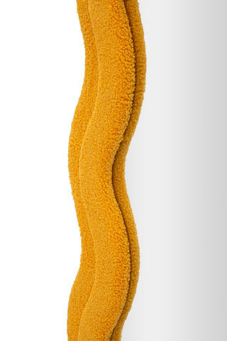 Miroir mural TEDDY Moutarde Bois Tissu bouclé