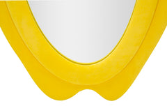 Miroir mural cadre en bois Velours Jaune