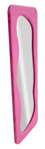 Miroir mural Theodor cadre en bois Velours Fuchsia