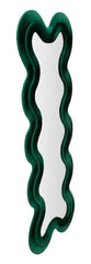 Miroir mural Monica cadre en bois Velours Vert