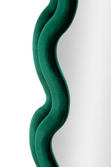 Miroir mural Monica cadre en bois Velours Vert
