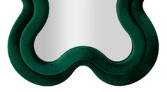 Miroir mural Monica cadre en bois Velours Vert