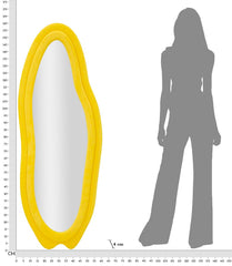 Miroir mural cadre en bois Velours Jaune