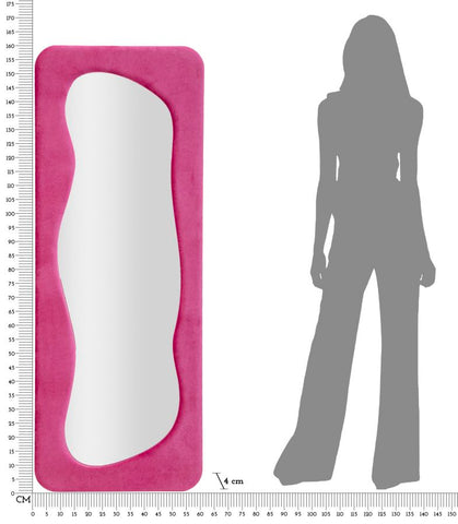 Miroir mural Theodor cadre en bois Velours Fuchsia