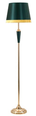 Lampe de sol métal doré abat-jour tissu beige et vert