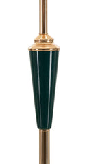 Lampe de sol métal doré abat-jour tissu beige et vert