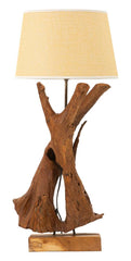 Lampe de table en teck recyclé unique