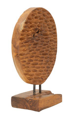 Sculpture de monnaie en teck recyclé