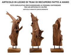 Sculpture en Teck recyclé Akar