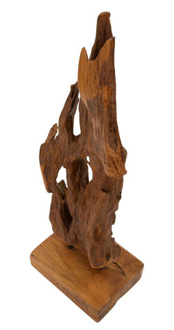 AKAR SCULPTURE TEAK CM 18X13X55