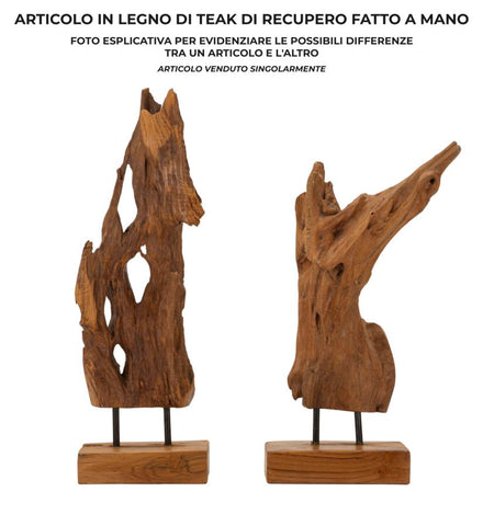 AKAR SCULPTURE TEAK CM 18X13X55