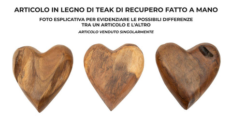 Decoración de teca reciclada Corazón