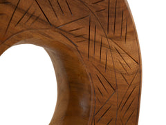 Sculpture ronde Teck recyclé avec motifs irréguliers