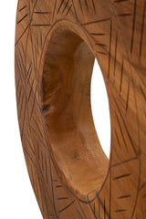 Sculpture ronde Teck recyclé avec motifs irréguliers