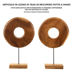 Sculpture ronde Teck recyclé avec motifs irréguliers