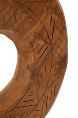 Sculpture ronde Teck recyclé motifs irréguliers
