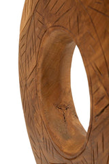 Sculpture ronde Teck recyclé motifs irréguliers