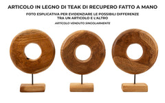 Sculpture ronde Teck recyclé motifs irréguliers