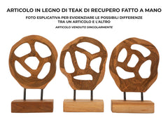 Sculpture en teck recyclé formes arrondies
