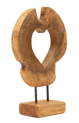 Sculpture en teck recyclé Hasi Bois Naturel
