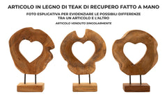 Sculpture en teck recyclé Hasi Bois Naturel