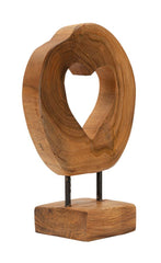 Sculpture en Teck avec ouverture cœur