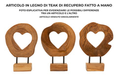 Sculpture en Teck avec ouverture cœur