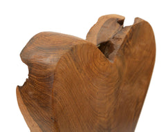 Sculpture cœur teck recyclé