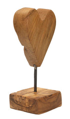 Sculpture cœur Teck recyclé