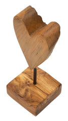 Sculpture cœur Teck recyclé