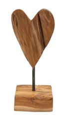 Sculpture cœur Teck recyclé