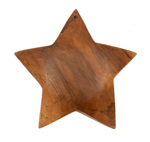 Escultura de estrella de teca