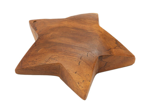 Escultura de estrella de teca