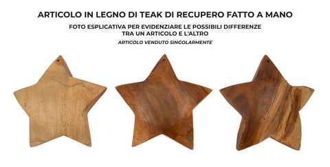 Escultura de estrella de teca
