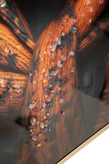 Tableau mural Bad Bully cadre en bois et métal doré avec applications en relief