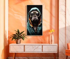 Peinture murale Bad Bully cadre en bois et métal doré
