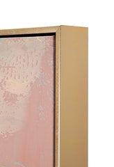 Peinture murale Léopard couronné cadre métal doré et bois