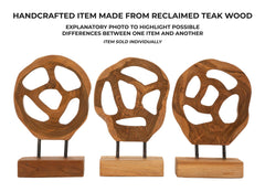 Sculpture en teck recyclé formes arrondies