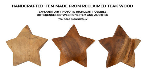 Escultura de estrella de teca