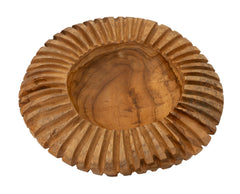 Plateau rond Geris Teck recyclé bord sculpté