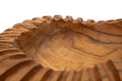 Plateau en Teck Recyclé bord sculpté