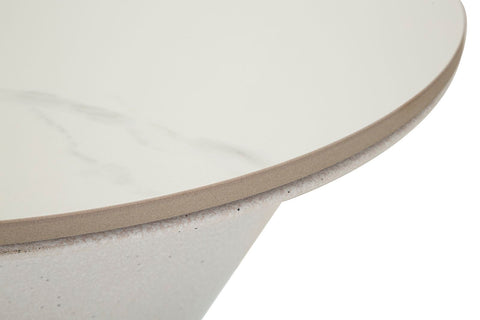 Mesa baja de cerámica mármol y hierro Blanca