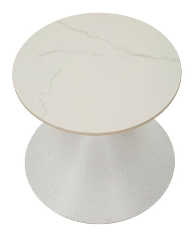 Mesa de centro Cerámica Mármol y Hierro Blanco