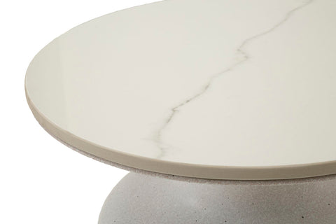 Mesa de centro de cerámica de mármol con patas de hierro
