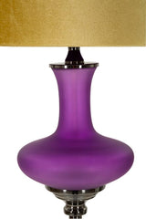 Lampe sur pied Milva Abat-jour en velours doré Base en verre violet