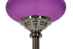 Lampe sur pied Milva Abat-jour en velours doré Base en verre violet