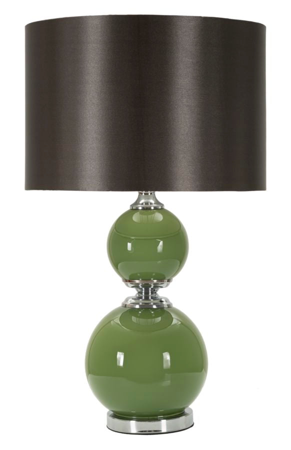 Lampe de table Eva Verre Vert et Velours Noir
