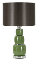 Lampe de table Eva Verre Vert et Velours Noir